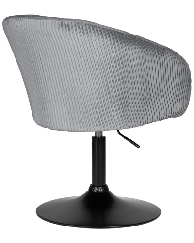 Кресло дизайнерское  8600_BlackBase-LM EDISON BLACK, цвет сиденья серый велюр (1922-19), цвет основания черный Dobrin, серый/велюр, ножки/металл/чёрный, размеры - 750*900***600*570 фото 4